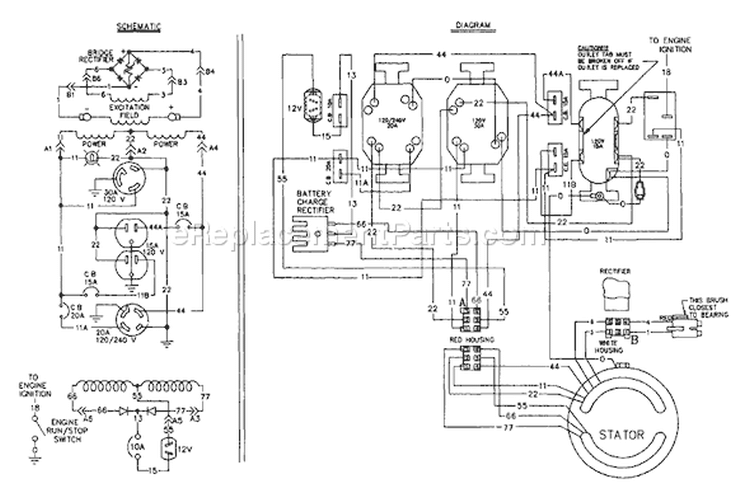 Page F Diagram and Parts List for 9116-0  Briggs and Stratton Generator